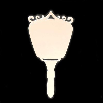 Art Deco Swirl Hand Held Mirror, 10 X 4 Inches, Engraved Acrylic