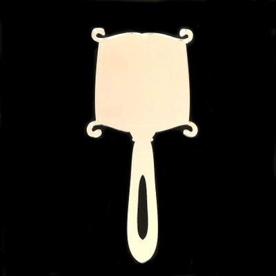 Hand Held Rectangular Mirror, 10 X 4 Inches, Plain Acrylic