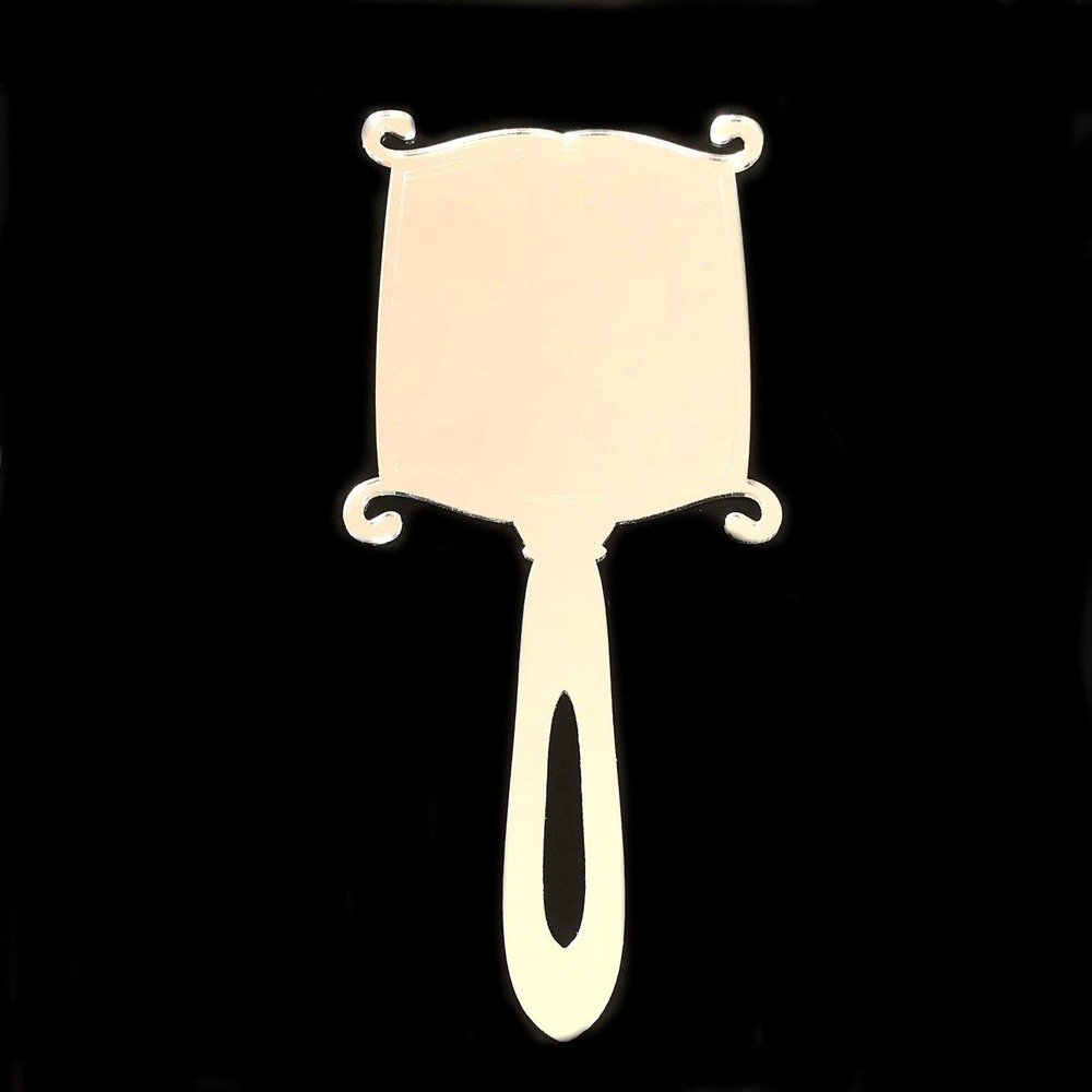 Hand Held Rectangular Mirror, 10 X 4 Inches, Plain Acrylic