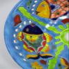 16" ROUND TALAVERA SINK ceramic bathroom vessel sink, mexican handmade folk art view 3