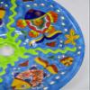 16" ROUND TALAVERA SINK ceramic bathroom vessel sink, mexican handmade folk art view 4