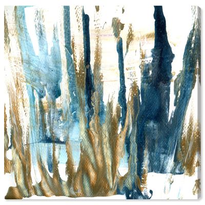 The Oliver Gal Artist Co. Abstract Wall Art Canvas Prints 'Belief' Paint Home Dcor, 16" x 16", Gold, Blue