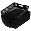 Anbers Black Plastic Storage Baskets, Stackable Office Organizer Trays, 6 Packs view 1