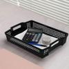 Anbers Black Plastic Storage Baskets, Stackable Office Organizer Trays, 6 Packs view 4