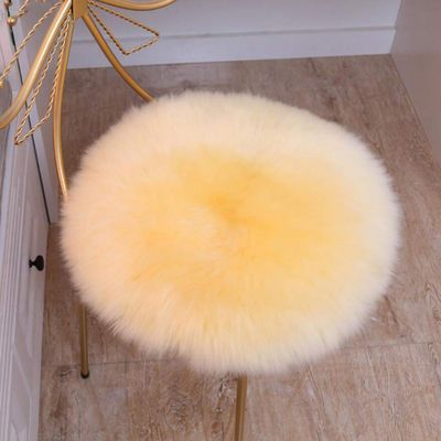LOVEHOME Australia Sheepskin Seat Cushion,Genuine Wool Seat Cover,Round Fluffy Faux Chair Cushion Plush Seat Pads for Barstool Or Stool-i 40x40cm(16x16inch)