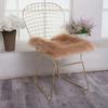 LOVEHOME Square Sheepskin Chair Cushion,Fluffy Wool Car Interior Seat Cover,Soft Seat Cushion Warm Fit for Auto Square Table-Brown 40x40cm(16x16inch) view 1