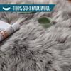 LOVEHOME Long Wool Seat Cushion,Sheepskin Seat Cover,Faux Fur Chair Pad Winter Warm Round Solid Color Chair Cover-y 50x50cm(20x20inch) view 3
