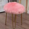 LOVEHOME Long Wool Seat Cushion,Sheepskin Seat Cover,Faux Fur Chair Pad Winter Warm Round Solid Color Chair Cover-Pink 40x40cm(16x16inch) view 1