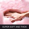 LOVEHOME Long Wool Seat Cushion,Sheepskin Seat Cover,Faux Fur Chair Pad Winter Warm Round Solid Color Chair Cover-Pink 40x40cm(16x16inch) view 2