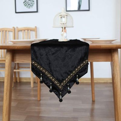 Table Runners AGYH Living Room Tea Table American Table Flag Tablecloth European Black Dining Table Cloth Bed Flag Jacquard placemat Table Flag 30 * 220cm (Size : 30 * 180cm)