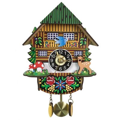CLOCKZHJI Wall Clock Cuckoo Wall Clock, Bird Time Bell Swing Alarm Watch Large Clear White Arabic Numbers Easy Reading for Kids Children's Room,A Wall Decoration Clock (Color : A)