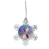 Thyroid Cancer Awareness Ribbon Christmas Ornament Choose Snowman Snowflake or Bulb (Snowflake) view 1