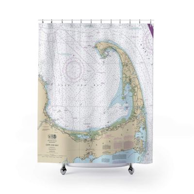 Cape Cod Bay Chart Shower Curtains (13246), 71 x 74