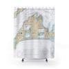 Martha's Vineyard Nautical Chart Shower Curtains, 71 x 74 view 1