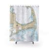 Cape Cod to Martha's Vineyard & Nantucket Sound Nautical Chart Shower Curtain, 71 x 74 view 1