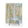 Charleston Harbor Nautical Chart Shower Curtains, 71 x 74 view 1
