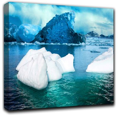 Snowbreak Wall Art Decor Picture Painting Poster Print on Canvas Panels Pieces - Creative Theme Wall Decoration Set - Iceberg Wall Picture for Creative Space 17 by 30 in