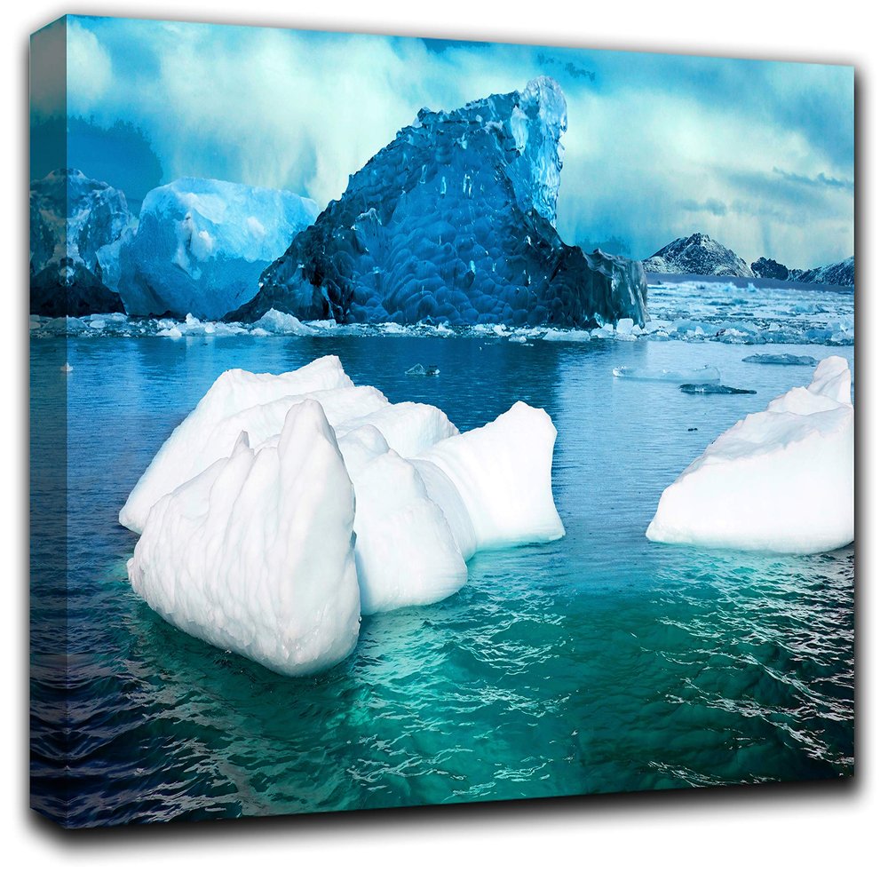 Snowbreak Wall Art Decor Picture Painting Poster Print on Canvas Panels Pieces - Creative Theme Wall Decoration Set - Iceberg Wall Picture for Creative Space 17 by 30 in