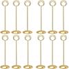 HOHIYA 12 Pack Gold Table Number Holders 12 Inch Metal Place Card Holders for Wedding Reception Table Numbers Photo Menu Display Sturdy Steel Base,Elegant Party & Restaurant Decor view 1
