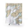 Chaumont & Black River Bays with Chaumont Harbor Nautical Chart Shower Curtains, 71 x 74 view 1