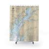 Chesapeake Bay C&D Canal Entrance Nautical Chart Shower Curtains, 71 x 74 view 1