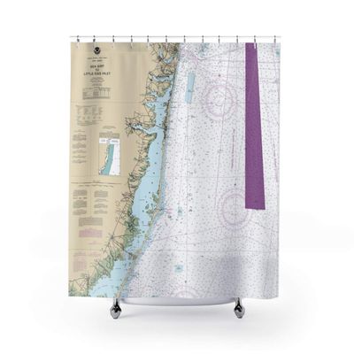 Barnegat Bay Nautical Chart Shower Curtains, 71 x 74