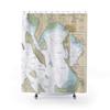 Bellingham Bay Nautical Chart Shower Curtains, 71 x 74 view 1