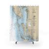 Captiva Island, Charlotte Harbor, Pine Island, Sanibel Island Nautical Chart Shower Curtains, 71 x 74 view 1