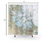 Boston Harbor, Hingham, Hull and The Islands Nautical Chart Shower Curtains, 71 x 74 view 3