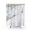 Block Island Sound Nautical Chart Shower Curtains, view 1