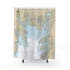 Cape Cod Canal Buzzards Bay Approach Nautical Chart Shower Curtains, 71 x 74 view 1