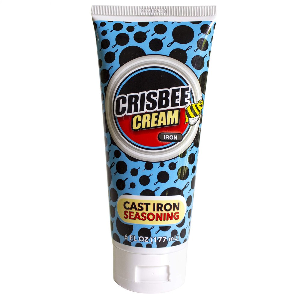 Crisbee Cream Iron Cast Iron and Carbon Steel Seasoning - Griddle Seasoning - Family Made in USA - 6 oz.