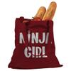 Indica Plateau Ninja Girl Red Large Canvas Tote Bag view 1