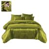 Comfort Bed Store Ultra Soft Silky Satin 8 Piece (1 Flat Sheet + 1 Fitted Sheet with 18 inches Deep Pocket+ 1 Comforter + 1 Duvet Cover + 4 Pillow Cases) Comforter Set,Sage, Cal-King view 1