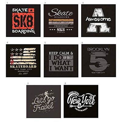 Display of 40 Basic Screenprinted Patches for Ironing - REF.6464