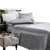 Comfort Bed Store Ultra Soft Silky Satin 8 Piece (1 Flat Sheet + 1 Fitted Sheet with 18 inches Deep Pocket+ 1 Comforter + 1 Duvet Cover + 4 Pillow Cases) Comforter Set,Dark Grey, Queen view 1