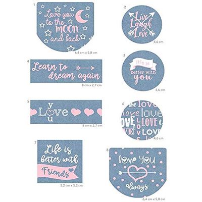 Display of 40 Basic Screenprinted Patches for Ironing - REF.6455