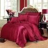Comfort Bed Store Ultra Soft Silky Satin 8 Piece (1 Flat Sheet + 1 Fitted Sheet with 18 inches Deep Pocket+ 1 Comforter + 1 Duvet Cover + 4 Pillow Cases) Comforter Set,Burgundy, Cal-King view 2