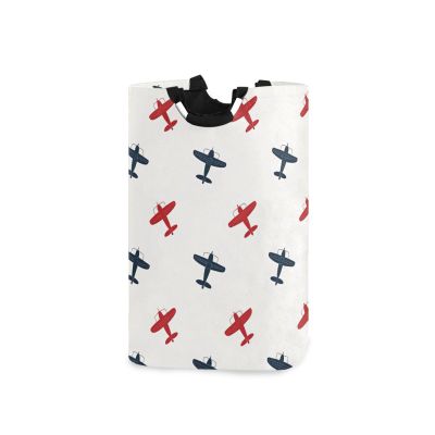 Blueangle 22.7" Colorful Airplanes Laundry Baskets Collapsible Waterproof Laundry Hampers Household Organizer Baskets with Handles