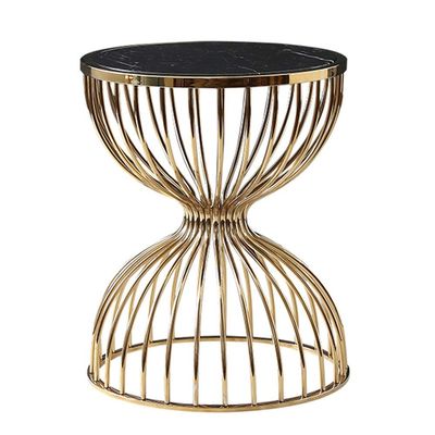 Coffee Tables WFF Mini Living Room Marble Metal Side Table, Small Round, Bedside Table, Living Room, Bedroom-50cm * 50cm * 61cm