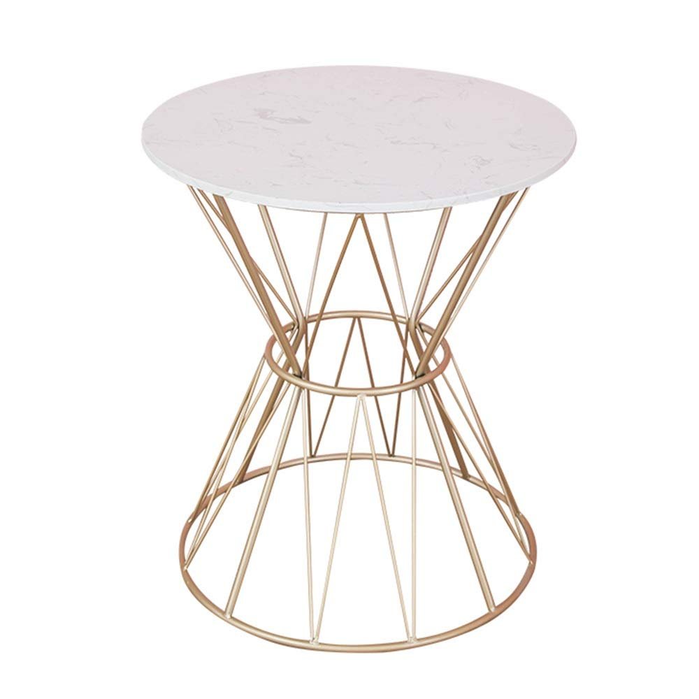 Coffee Tables WFF Nordic Minimalist Round Marble Sofa Table, Metal Frame, Durable, Waterproof, Rust-Proof