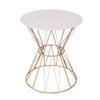 Coffee Tables WFF Nordic Minimalist Round Marble Sofa Table, Metal Frame, Durable, Waterproof, Rust-Proof view 1