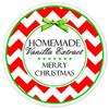 Custom Vanilla Extract Labels, Red and Green Christmas Vanilla stickers, Homemade Kitchen Labels (2.5 Inch round, 24 count) view 1