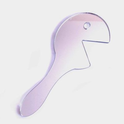 Pac Man Shaped Hand Held Mirror, Engraved, Shatterproof Acrylic