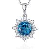 Bansriracha Blue Topaz Gemstone Pendants Necklaces for Women 925 Sterling Silver Sky Blue London Blue Engagement Gift Fine Jewelry (Blue Topaz) view 2