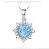 Bansriracha Blue Topaz Gemstone Pendants Necklaces for Women 925 Sterling Silver Sky Blue London Blue Engagement Gift Fine Jewelry (Blue Topaz) view 4