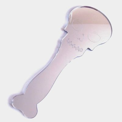 Skull Hand Held Mirror, Plain, Shatterproof Acrylic, 10 Inch