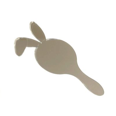 Bunny Rabbit Hand Held Mirror, Engraved, Shatterproof Acrylic, 10 X 4