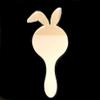 Bunny Rabbit Hand Held Mirror, Engraved, Shatterproof Acrylic, 10 X 4 view 2