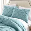 HNU 7 Piece Pintuck Comforter Set Cal King, Pinch Pleated Classic Contemporary Elegant Textured Decorative Spa Blue Bedding Warm Soft Cozy Comfy Microfiber Fabric view 2